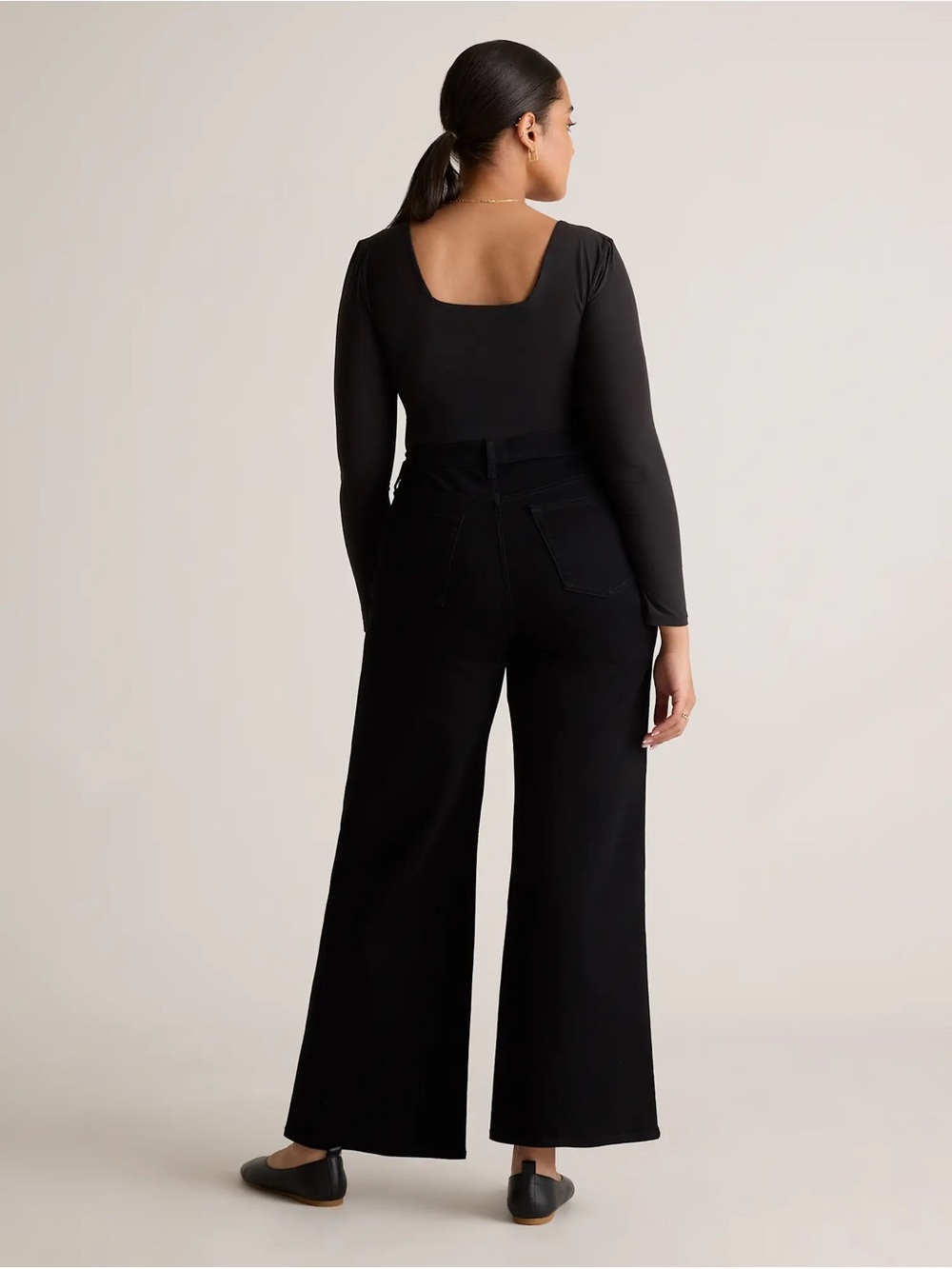 Quince | Black Wide-Leg Jeans - Picture 3 of 7